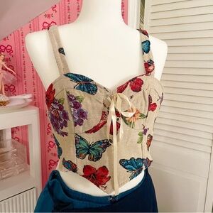 Floral Butterfly Print Women's Top